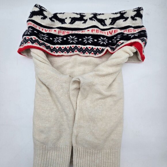 Festive Reindeer & Snowflake Knitted Sweater wool blend soft warm cottagecore - Picture 4 of 8